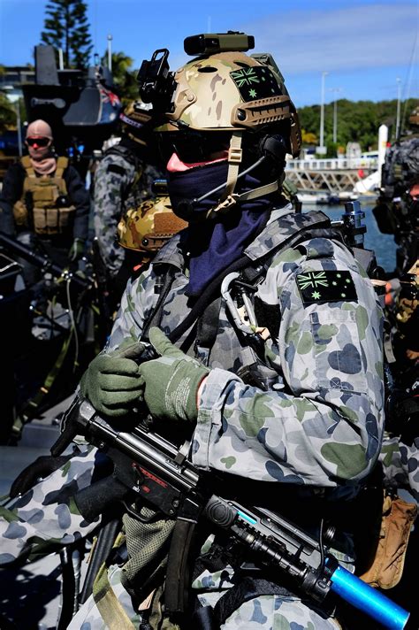 An Australian Defence Force special forces operator from Tactical Assault Group (East), prepa ...