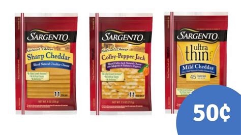 50¢ Sargento Sliced Cheese with New Printable Coupon :: Southern Savers