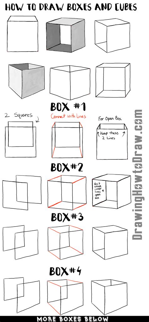 How to Draw Boxes and Cubes and How to Shade Them Step by Step Tutorial ...