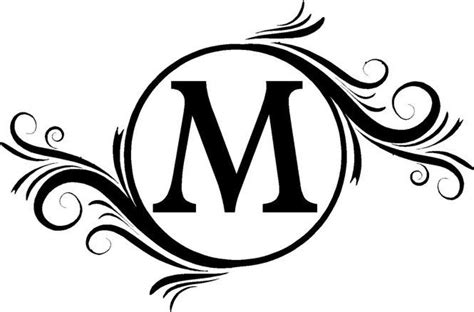 M Monogram Clipart - Custom Design Plaque | Monogram stencil, Initials, Monogram initials