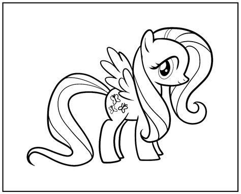 Fluttershy in My Little Pony Coloring Page - Free Printable Coloring Pages