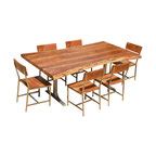 Rustic 7 pc Solid Wood Dining Table & Chair Set - Rustic - Dining Sets - Austin - by Sierra ...