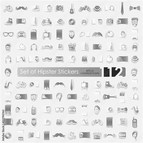 Set of hipster stickers Stock Vector | Adobe Stock