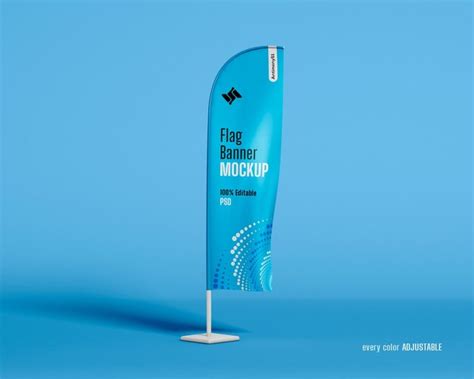 Premium PSD | Flag banner mockup psd