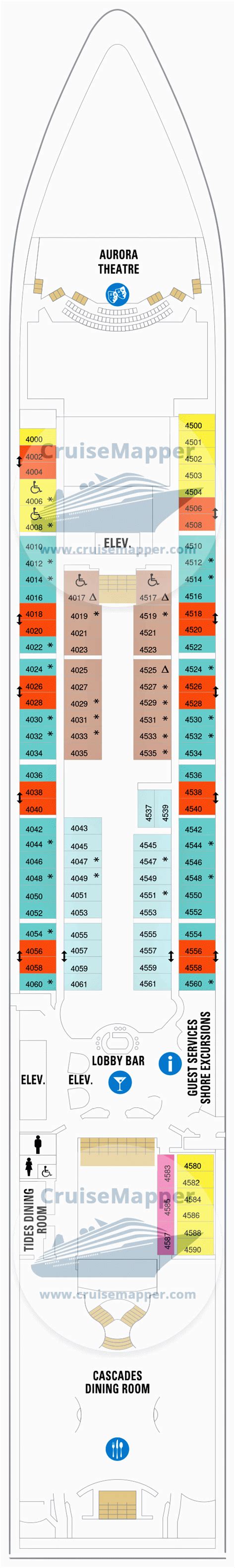 Radiance Of The Seas deck 4 plan | CruiseMapper