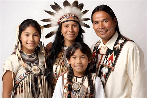 Premium Photo | Native American family in traditional attire passing ...