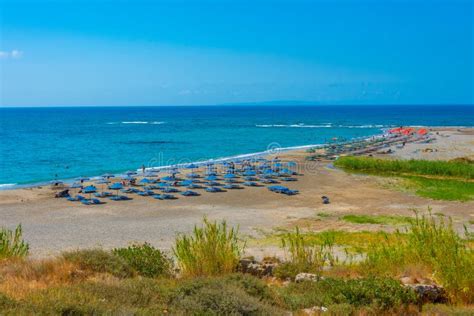 Sunny Day at Frangokastello Beach at Greek Island Crete Stock Photo ...