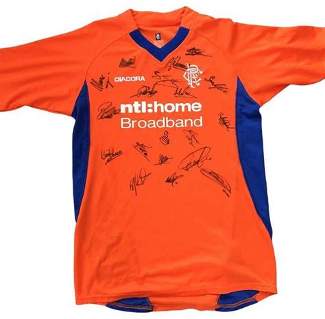 Rangers FC Signed Shirt Orange NTL - 2002-2003