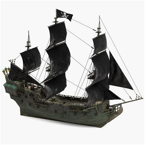 Black Pearl Pirate Ship 3D Model $140 - .fbx .unknown .obj .blend - Free3D