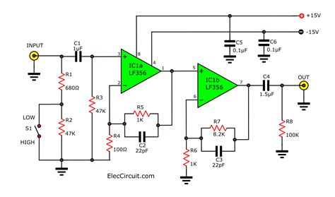 Low noise microphone preamplifier circuit -ElecCircuit.com