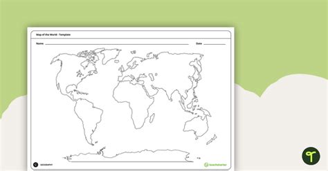 Blank Map of the World - Template | Teach Starter