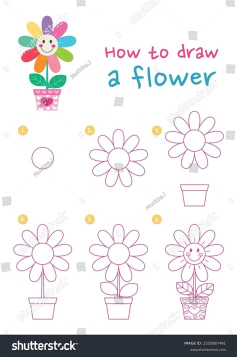 1,891 Step By Flower Drawing Images, Stock Photos & Vectors | Shutterstock