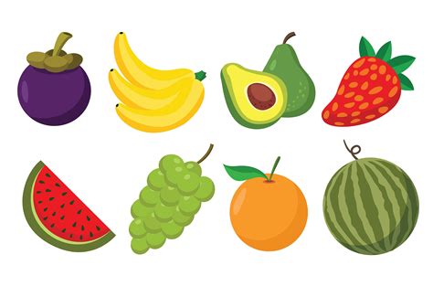 Cartoon fruits set 1265903 Vector Art at Vecteezy