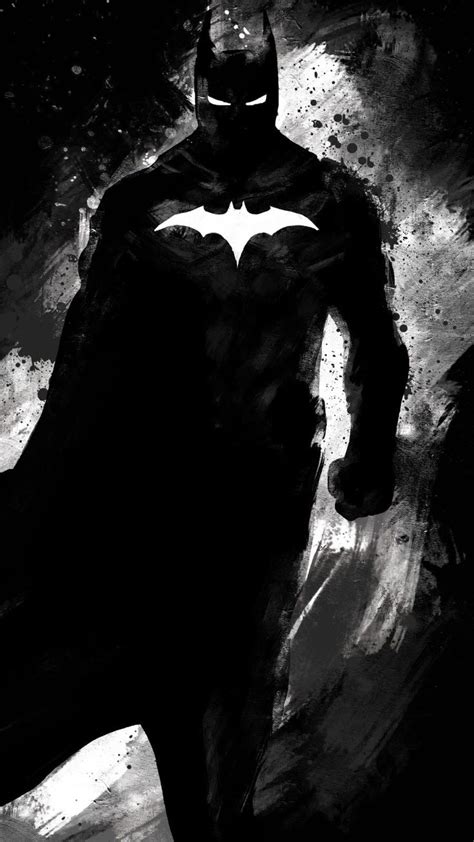 Batman Art numérique noir et blanc Fond d'écran mobile | Dc comics ...