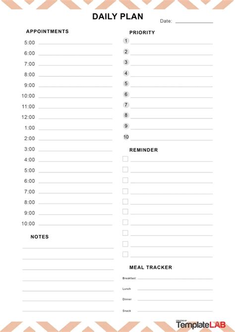 25 Printable Daily Planner Templates (FREE in Word/Excel/PDF) | Day planner template, Daily ...