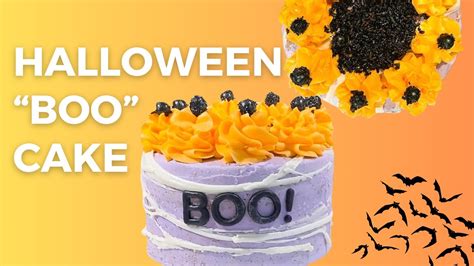 Easy Halloween “Boo” Cake with Buttercream Pumpkins | HEAVEN MY CAKE - YouTube