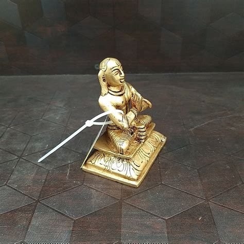 Brass Ramanujar Statue- 3.8" - VgoCart.Com - Brass Antique Collections