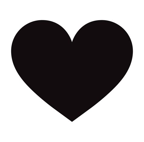 Flat Black Heart Icon Isolated on White Background. Vector illustration. 285526 Vector Art at ...