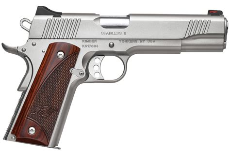 Shop Kimber Stainless II 10mm 1911 Pistol with Rosewood Grips and Fiber Optic Front Sight for ...