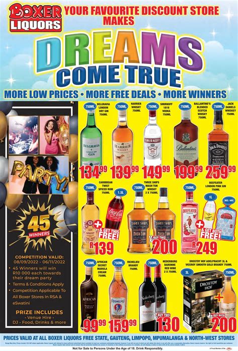 Boxer Liquor Limpopo & Mpumalanga : Dreams Come True (10 October - 23 October 2022) — m.guzzle.co.za