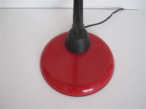 Vintage Modern Red and Black Desk Lamp For Sale at 1stdibs