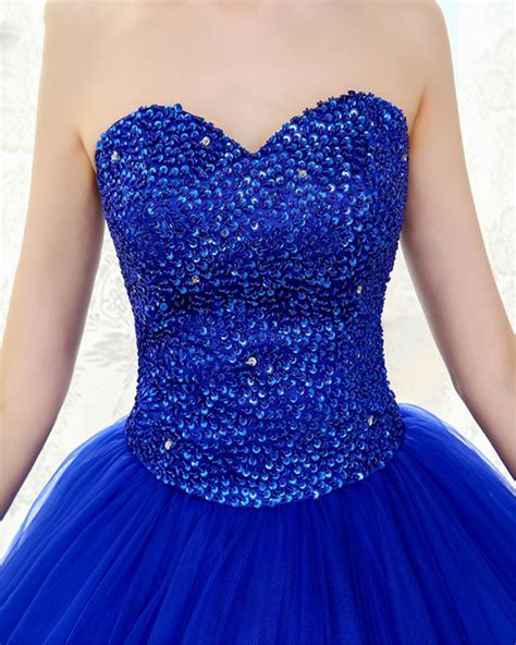 Royal Blue Sweetheart Beading Ball Gown Prom Dress Corset Formal Wear – Siaoryne