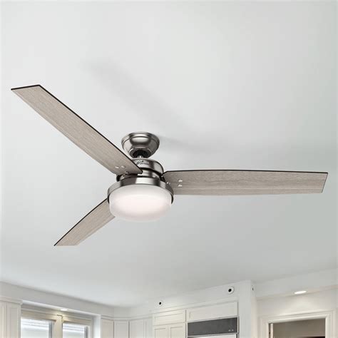 Hunter 60-Inch Brushed Nickel LED Ceiling Fan with Light with Hand-Held ...