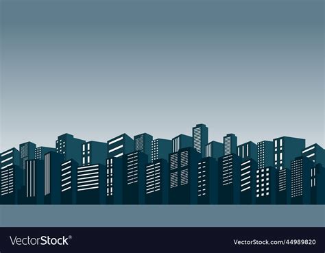 City silhouette with many buildings and beautiful Vector Image