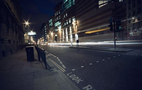 Wallpaper road, night, lights, night, street images for desktop, section город - download