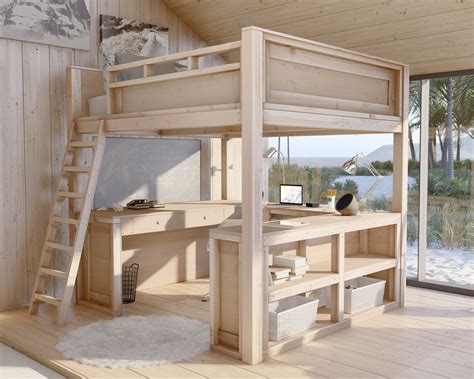 Modern Loft Bed With Storage For FULL Size Mattress ...