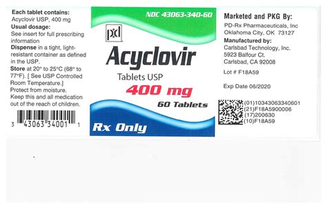 Acyclovir by PD-Rx Pharmaceuticals, Inc. ACYCLOVIR tablet