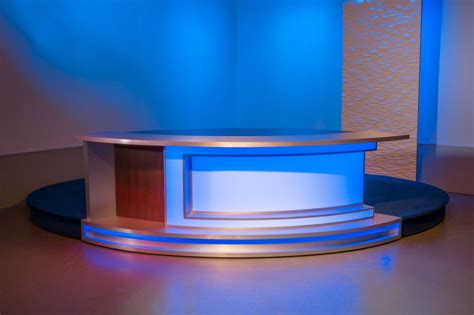 New Broadcast News Anchor Desk for Sale - TV Set Designs in 2022 | Tv ...