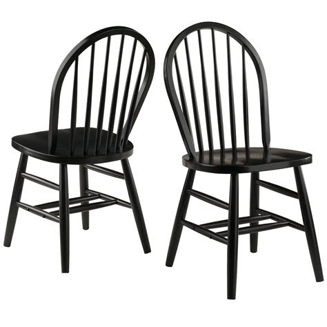 Winsome Wood Windsor Chairs, 2-PC, RTA, Black Finish | eBay