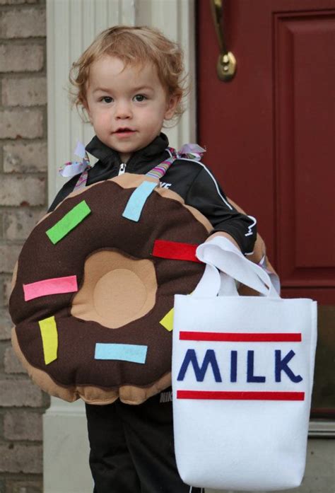 Kids Halloween Donut Doughnut Costume w/ Milk treat bag | Halloween party kids, Donut halloween ...