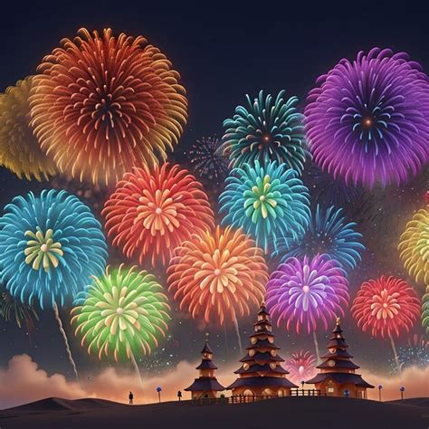 Premium AI Image | Happy New Year 2024 fireworks