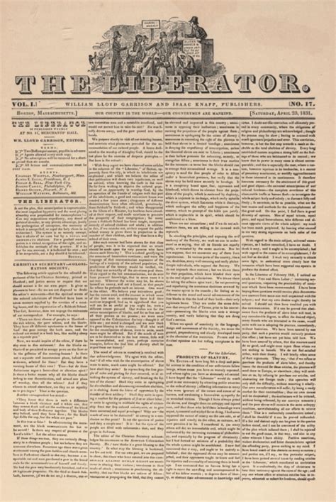 Liberator Photo Gallery | William Lloyd Garrison's Liberator Abolitionist Newspaper