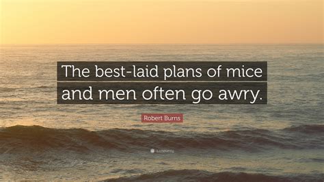 Robert Burns Quote: “The best-laid plans of mice and men often go awry.”