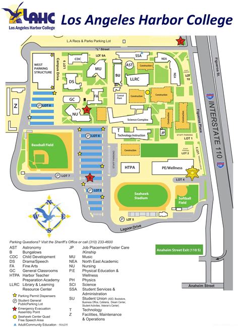 Los Angeles Harbor College Campus Map - LAHC - Ontheworldmap.com