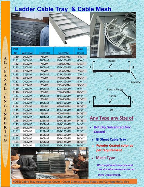 Galvanized Cable Tray Sizes - Cable