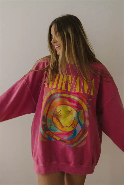 Nirvana Smile Overdyed Crew Neck Sweatshirt