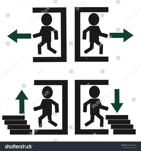 Set Vector Emergency Exit Signs Safety Stock Vector (Royalty Free ...