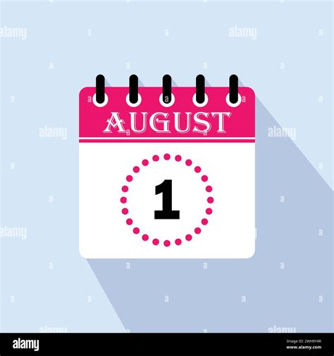 Icon calendar day - 1 August. 1st days of the month, vector ...