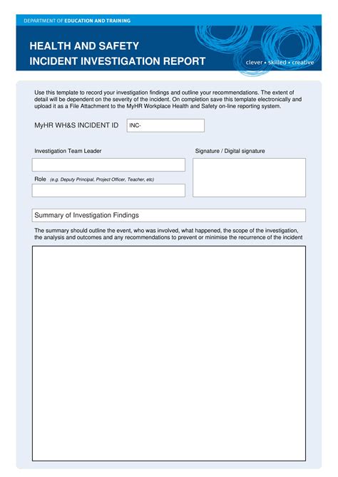 HSE Health Safety Incident Investigation Report - Download this Health ...