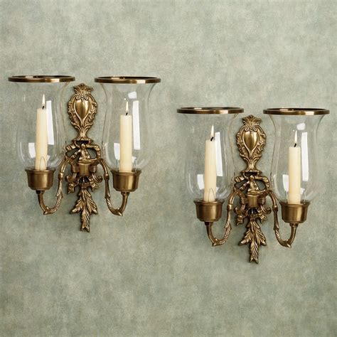 Nerissa Antique Brass Double Wall Sconce Pair