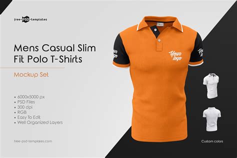 Mens Casual Polo T-Shirts MockUp Set | Mockupfree.co