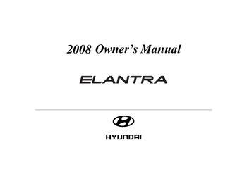 2008 Hyundai Elantra Owner's Manual PDF (360 Pages)