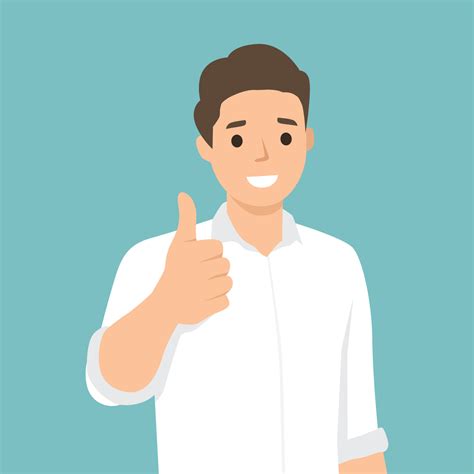 Happy man shows gesture cool. Vector illustration in cartoon style ...