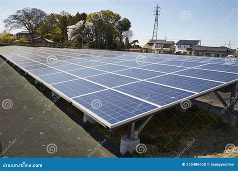 Solar panels in the city stock photo. Image of power - 265486658