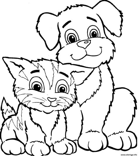 Coloriage Chat Et Chien Dessin Chat à imprimer