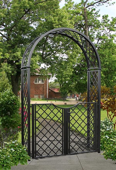 Metal Garden Archway With Gate - Garden Design Ideas